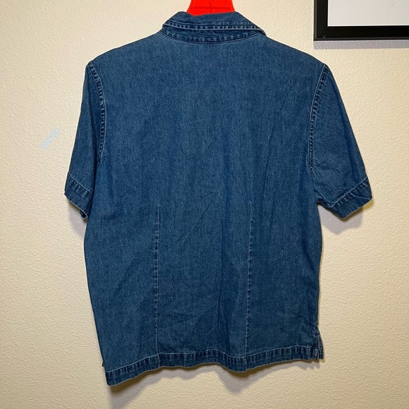 Erika Blue Denim Shirt with Red Accents - Picture 4 of 4